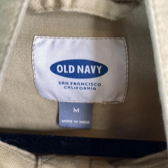 OLD NAVY Classic Field Jacket Shore Enough Tan Utility Zip Drawstring Waist M - Picture 9 of 12